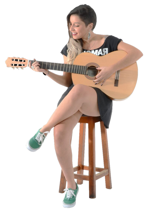 Girl Png With Guitar HD Background