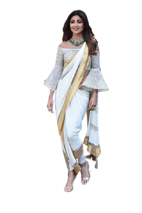 Girl White Saree PNG Images Transparent Background