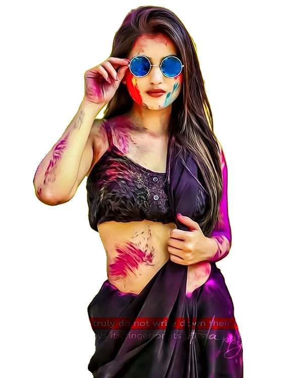 Girl With Colorful Hair And Sunglass PNG Images