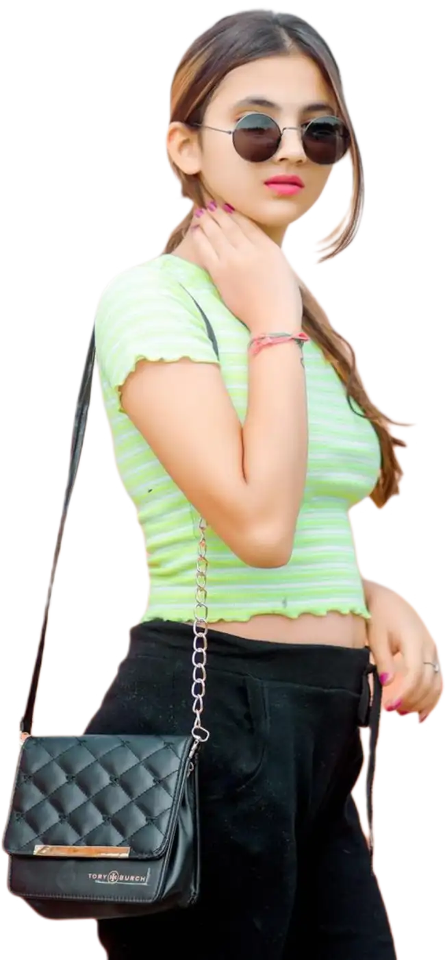 Girl With Hand Bag HD PNG Images Download