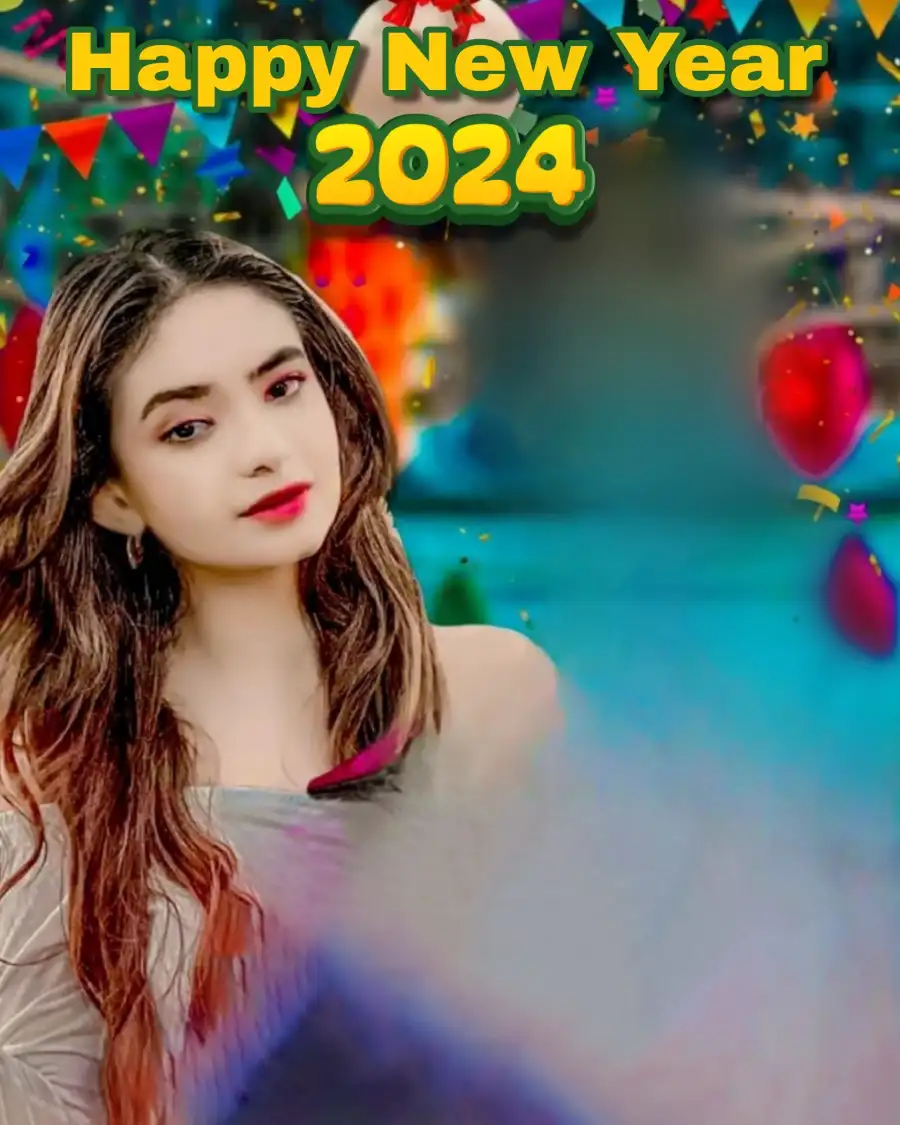 Girls Editing Happy New Year 2024 Background