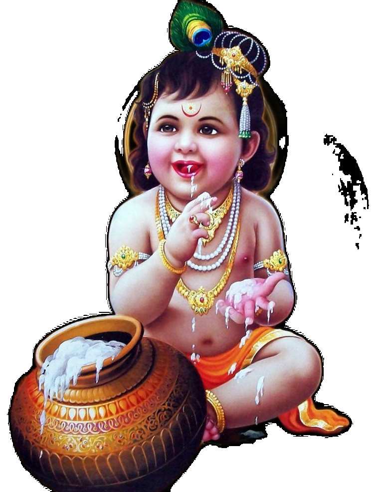 God Baby Krishna Eating Butter PNG Images HD Download