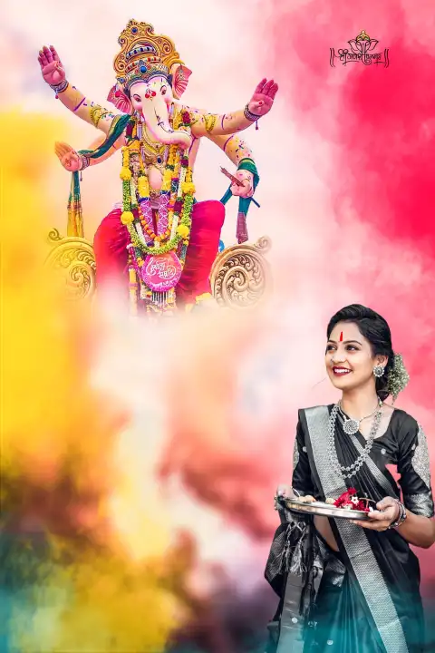 God Ganesha Girl  CB Picsart Editing Background HD Download