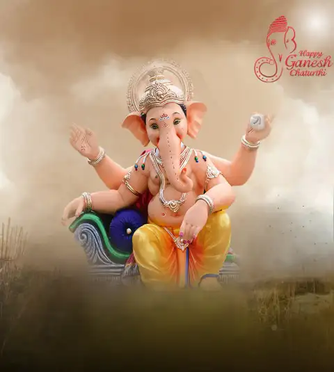 God Ganpati Bappa Morya  Banner Editing HD Background Download