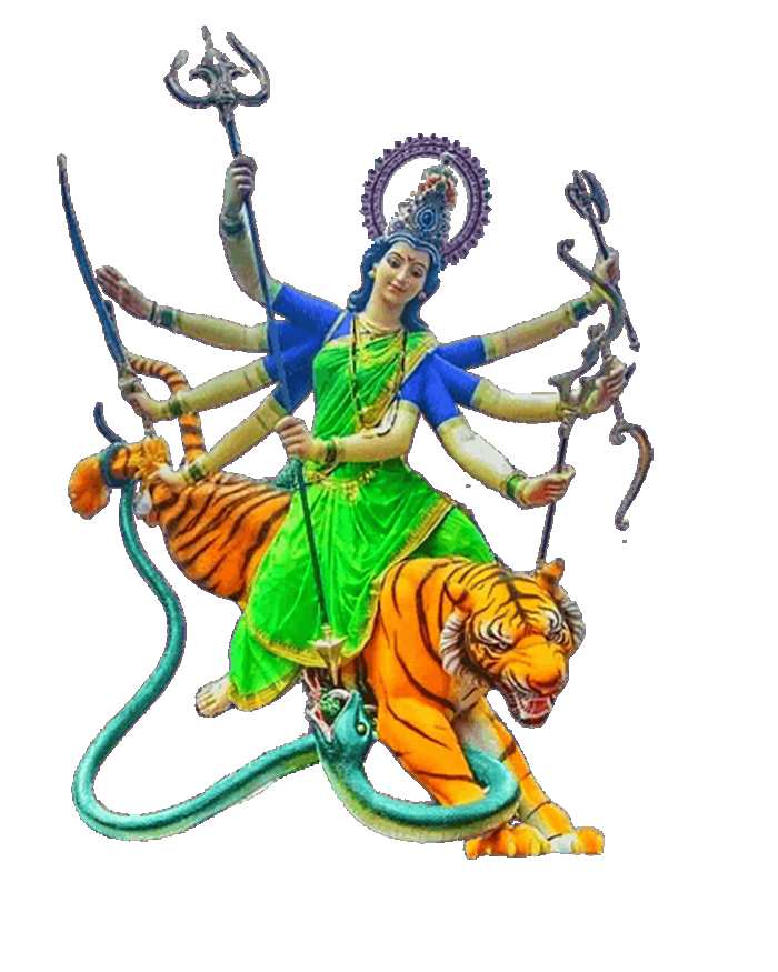 Goddess Durga Sitting On Tiger PNG Images Download