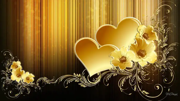 Gold Flowers Background HD Wallappers Free Images