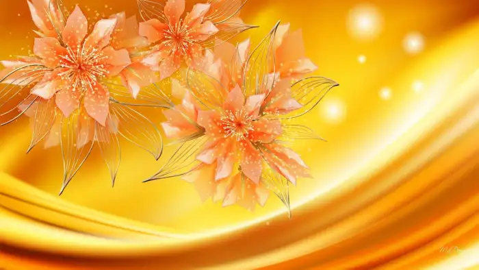 Gold Flowers Background HD Wallappers Free Images