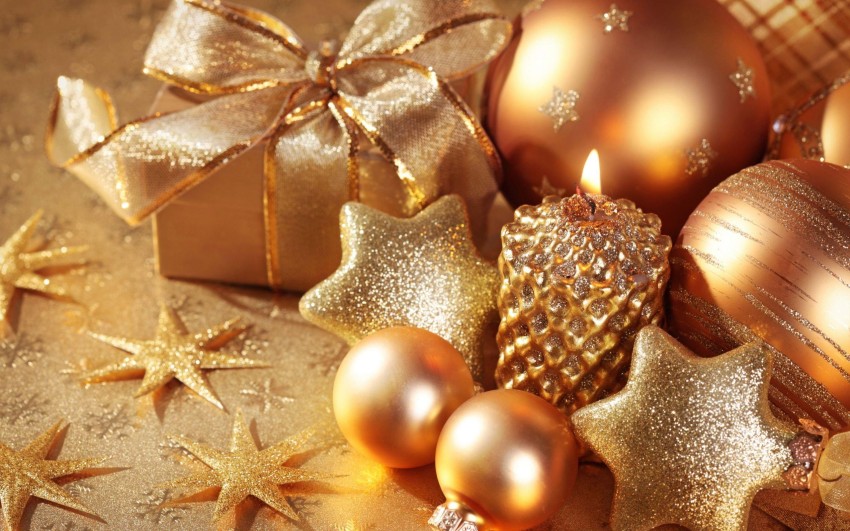 Gold Merry Christmas  HD Background Wallpaper