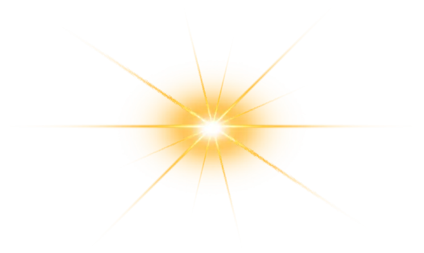 Golden Glowing Lens Flare PNG Background