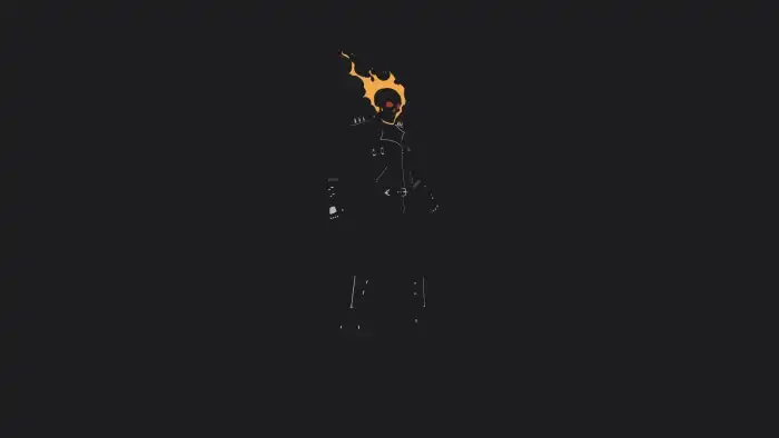 Gost Rider Black Minimalist Background HD Free Wallpapers