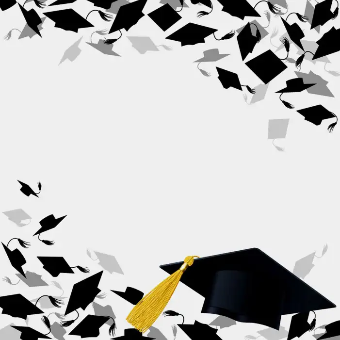 Graduation  Cap And Diploma With Confetti Background HD Images