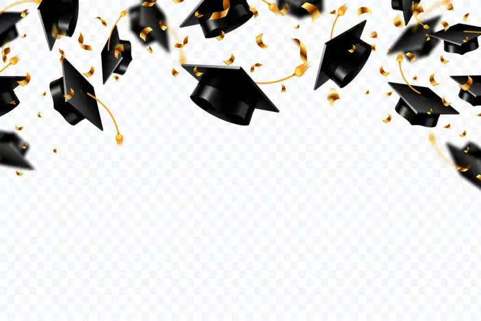 Graduation  Cap And Diploma With Confetti Background HD Images