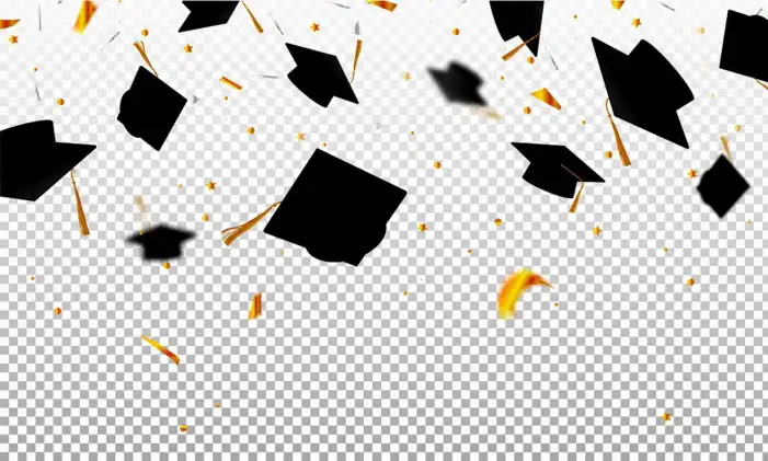 Graduation  Cap And Diploma With Confetti Background HD Images