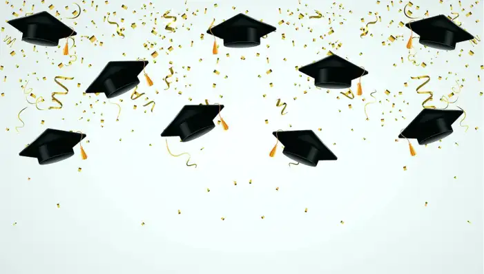 Graduation  Cap And Diploma With Confetti Background HD Images