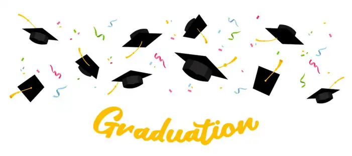 Graduation Cap With Confetti Background HD Images