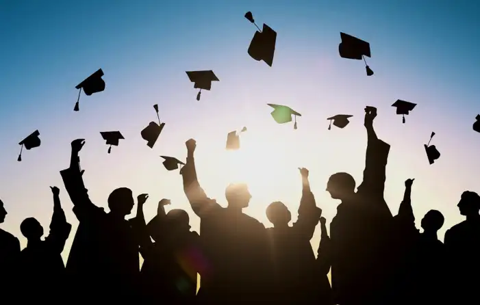 Graduation People Throwing Caps In The Air Background HD Images