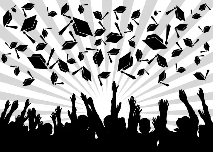 Graduation People Throwing Caps In The Air Background HD Images