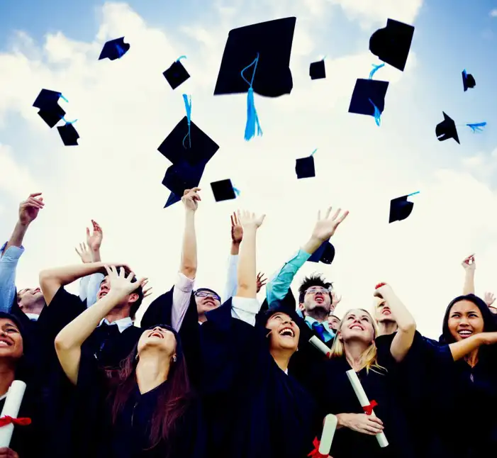 Graduation People Throwing Caps In The Air Background HD Images