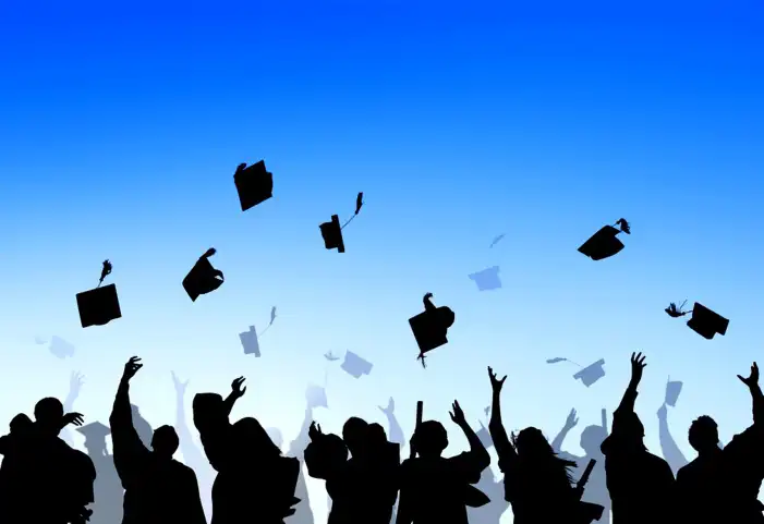 Graduation People Throwing Caps In The Air Background HD Images