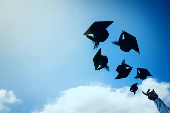 Graduation People Throwing Caps In The Air Background HD Images