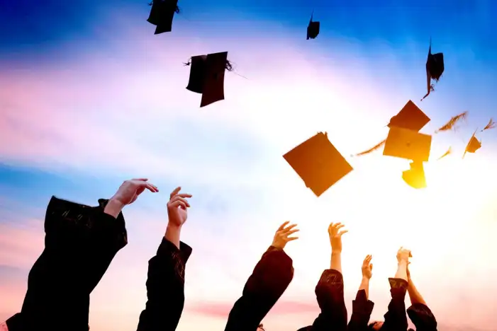 Graduation People Throwing Caps In The Air Background HD Images