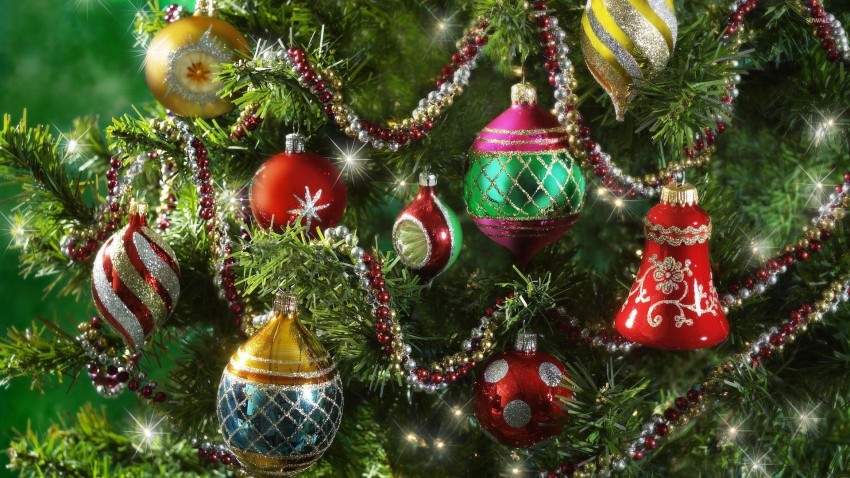 Green Christmas Tree Background HD Download