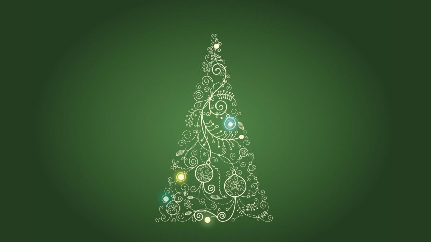 Green Christmas Tree Background HD Wallpaper Download