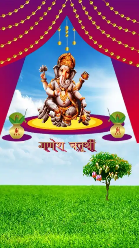 Green Grass Nature Ganesh Chaturthi Editing Background  For CB