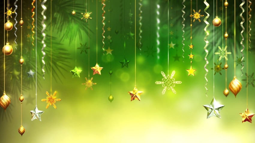 Green Merry Christmas Full HD Background Wallpaper