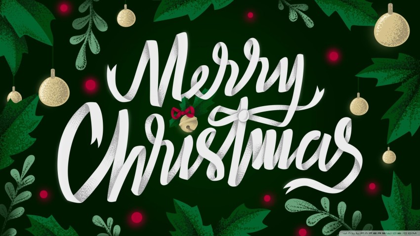 Green Merry Christmas HD Background Wallpaper Image