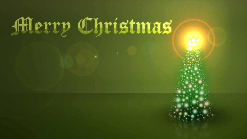 Green Merry Christmas HD Background Wallpaper Image