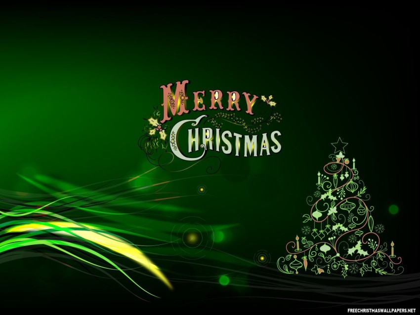 Green Merry Christmas HD Background Wallpaper Image