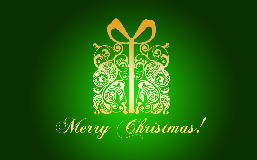 Green Merry Christmas HD Background Wallpaper Image