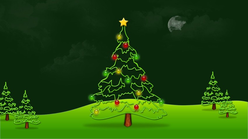 Green Merry Christmas HD Background Wallpaper Image