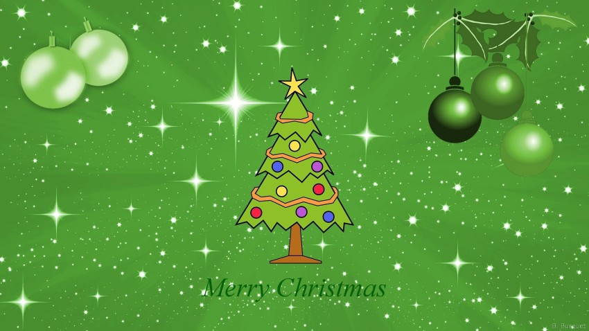 Green Merry Christmas HD Background Wallpaper Image