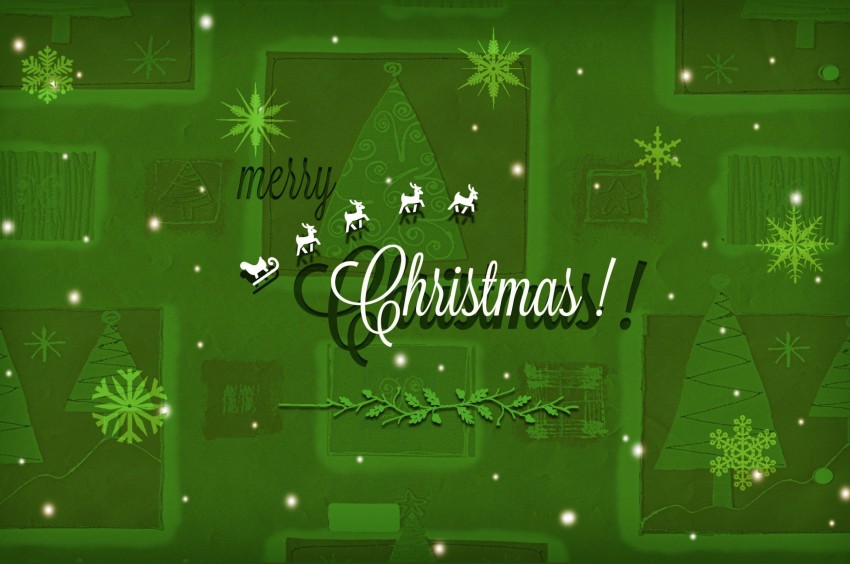 Green Merry Christmas HD Background Wallpaper Image