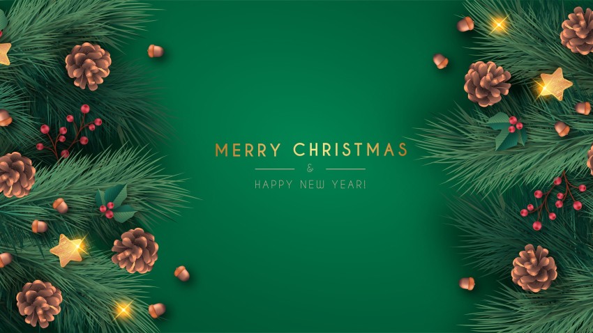 Green Merry Christmas HD Background Wallpaper Image