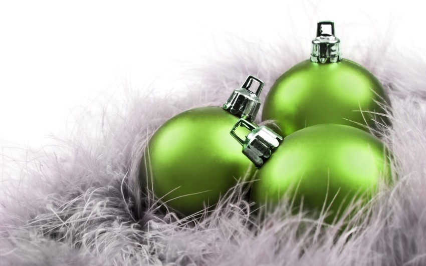 Green Merry Christmas Ornaments HD Background Wallpaper Image