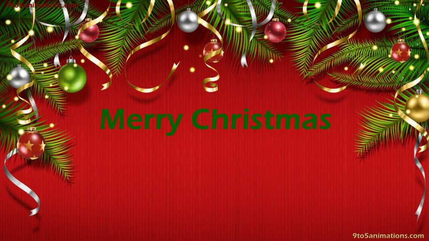 Green Red Merry Christmas HD Background Wallpaper