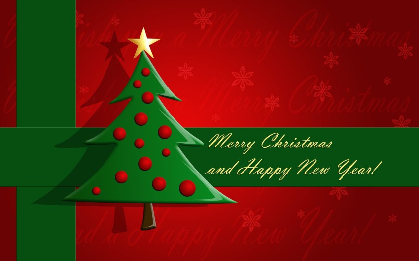 Green Red Merry Christmas HD Background Wallpaper