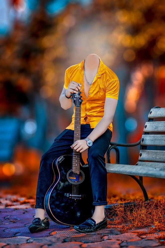 Guitar Boy Body Without Face Cut Editing Background