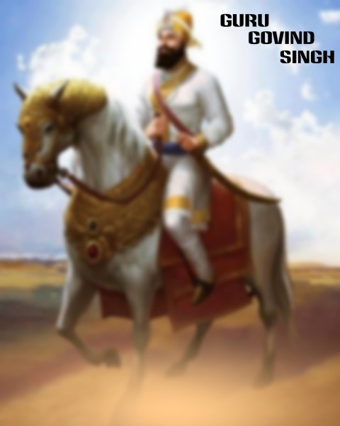 Guru Gobind Singh Ji On Horse Editing Background