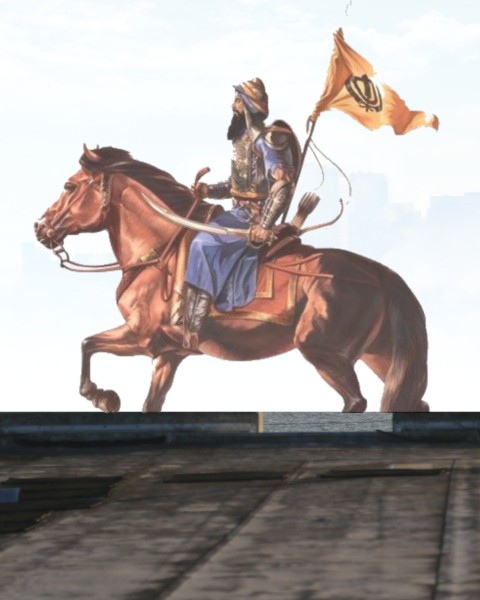 Guru Gobind Singh Ji On Horse Editing Background