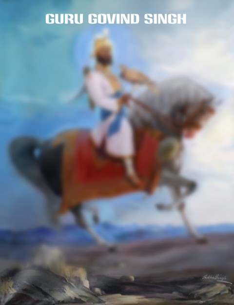 Guru Gobind Singh Ji On Horse Editing Background