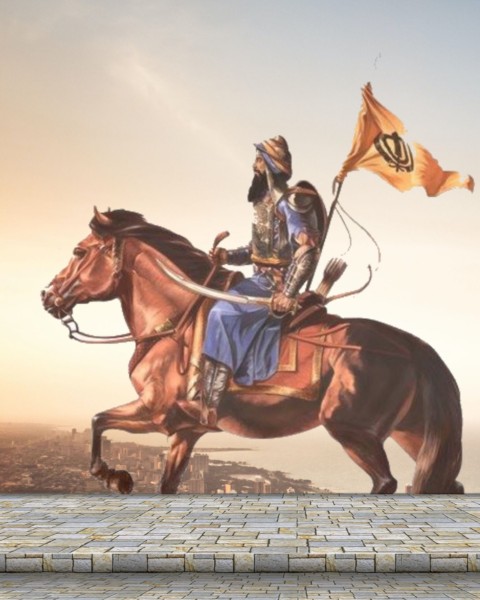 Guru Gobind Singh With Horse Editing Background