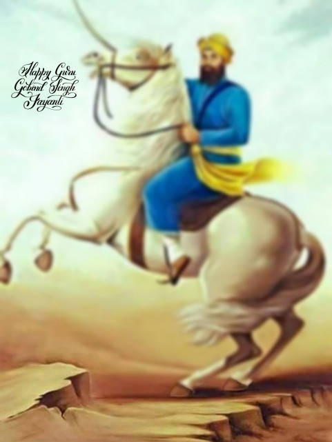 Guru Gobind Singh With Horse PicsArt Editing Background