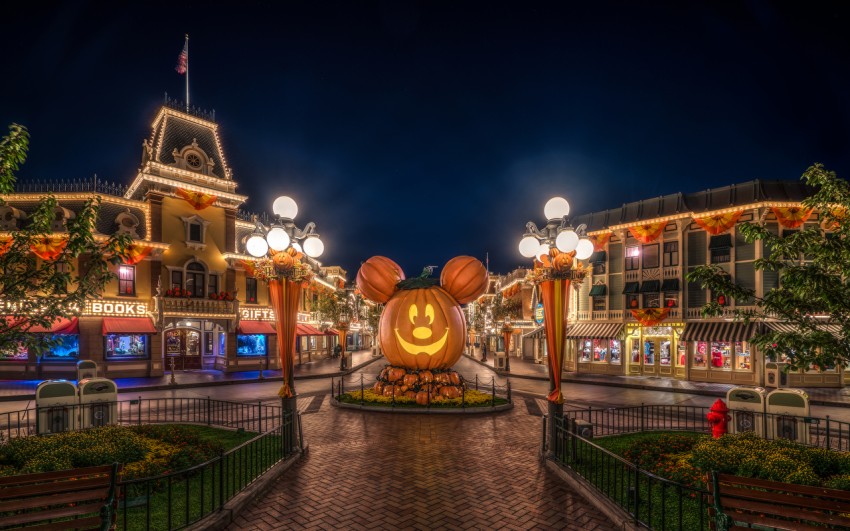 Halloween Street Background HD Wallpaper