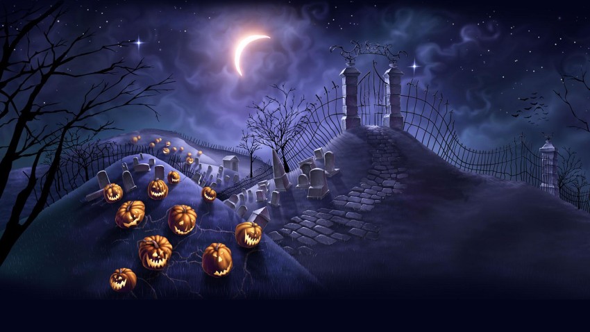 Halloween Street Background HD Wallpaper