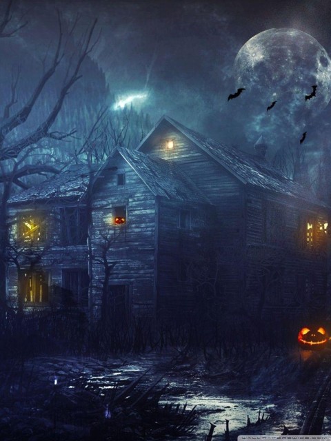 Halloween Street Background HD Wallpaper