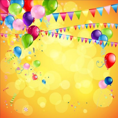 Happy Birthday Background With Balloon